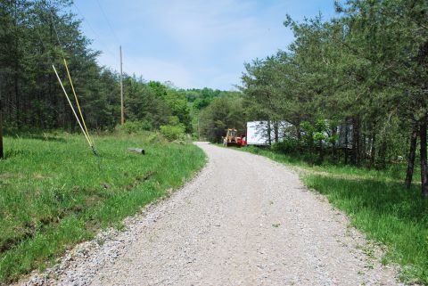 Looking down the driveway toward the Courtright property